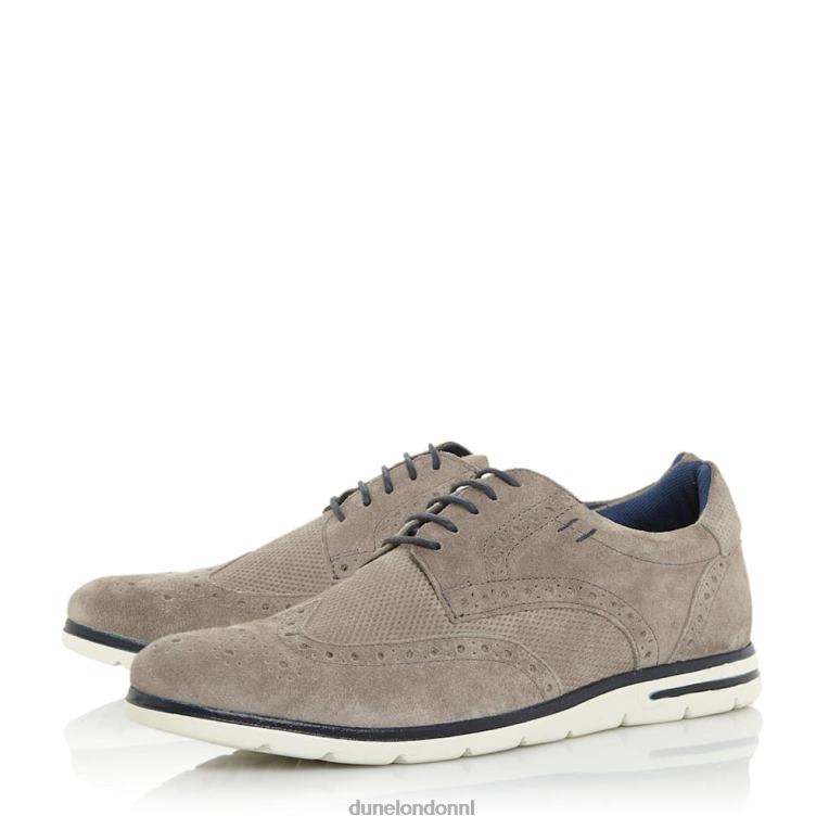 Heren R6DFZ875 Barry grijs Dune London brogue-sleehak met veters