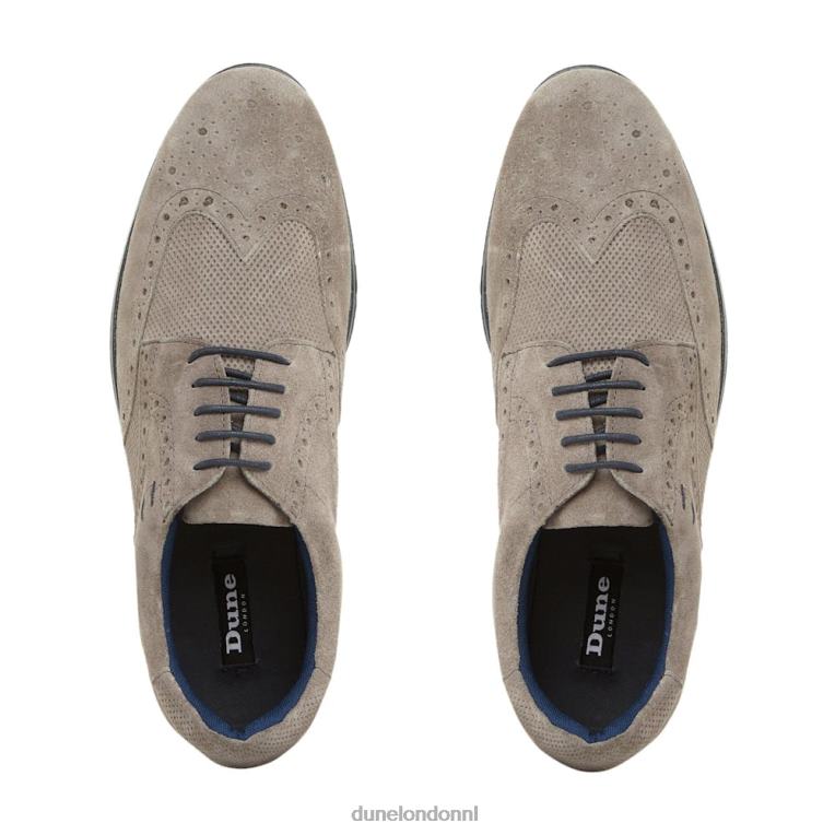 Heren R6DFZ875 Barry grijs Dune London brogue-sleehak met veters