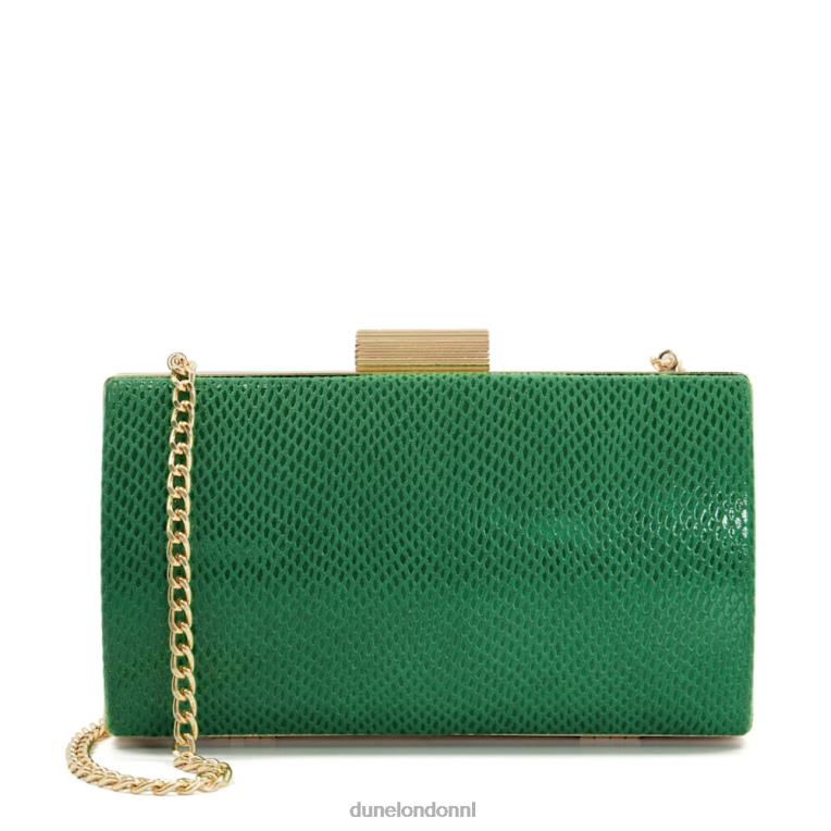 vrouwen R6DFZ225 Belleview groente Dune London Box-clutch met geëtste sluiting met reptieleffect