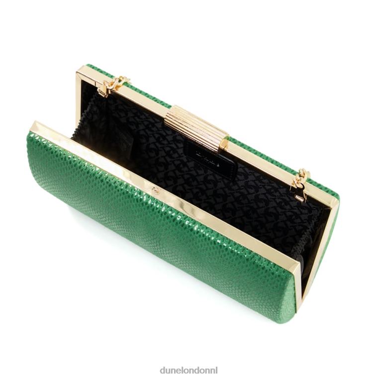 vrouwen R6DFZ225 Belleview groente Dune London Box-clutch met geëtste sluiting met reptieleffect