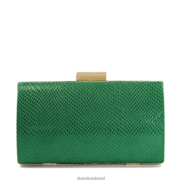 vrouwen R6DFZ225 Belleview groente Dune London Box-clutch met geëtste sluiting met reptieleffect