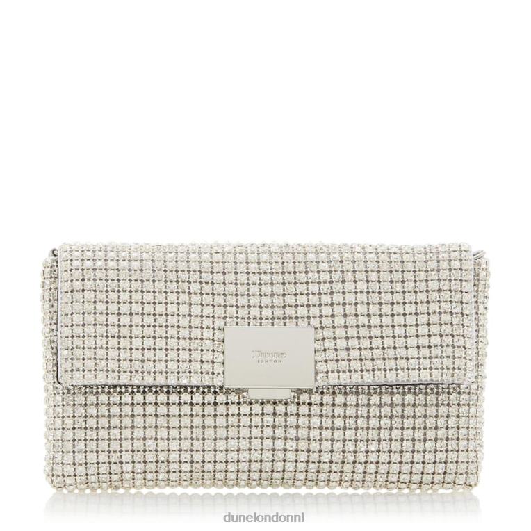 vrouwen R6DFZ423 ontwijken zilver Dune London Met diamanten versierde clutch