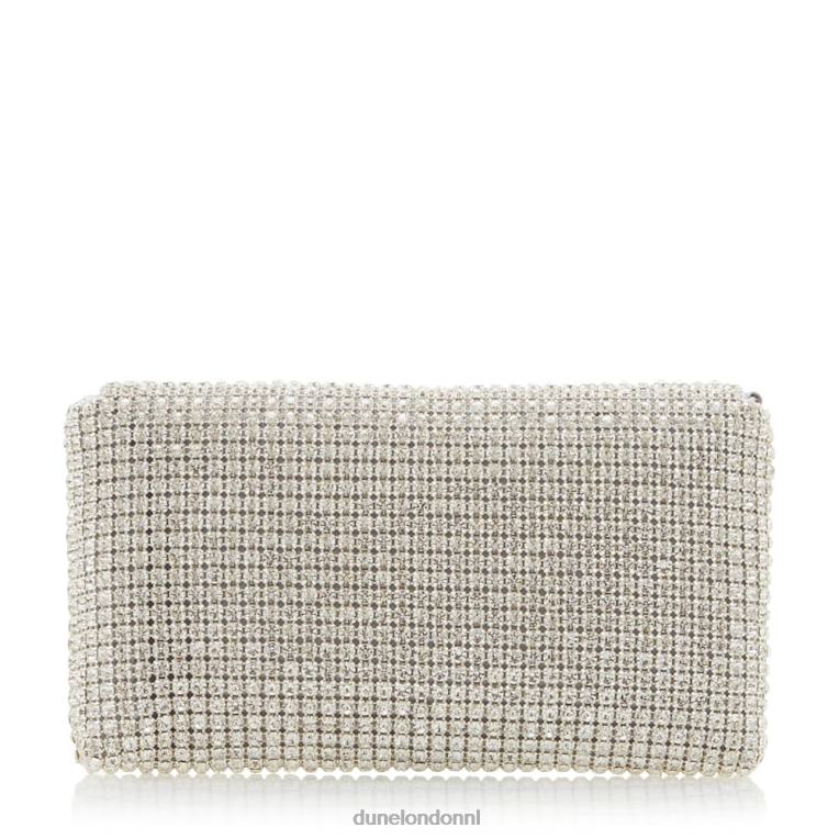 vrouwen R6DFZ423 ontwijken zilver Dune London Met diamanten versierde clutch