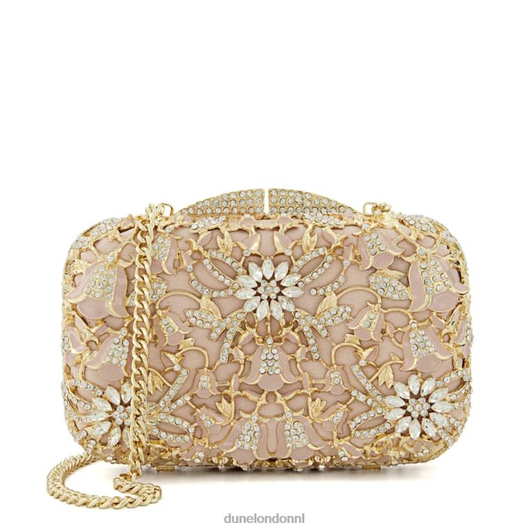 vrouwen R6DFZ42 berkley naakt Dune London Suède boxclutch met geëmailleerd detail