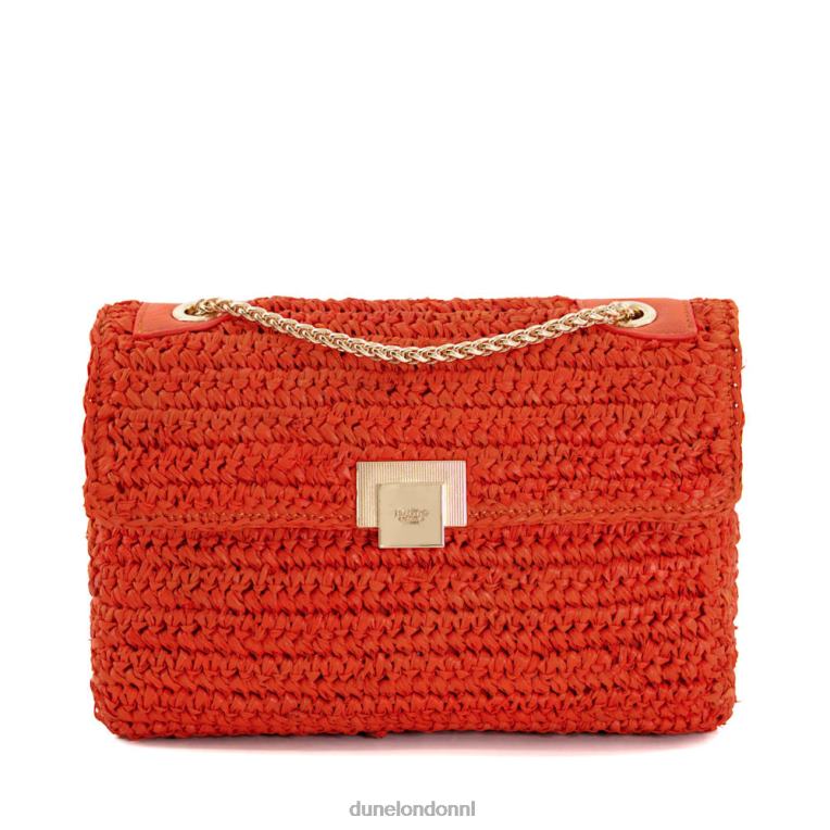 vrouwen R6DFZ9 Dorchesters oranje Dune London geweven crossbodytas van raffia