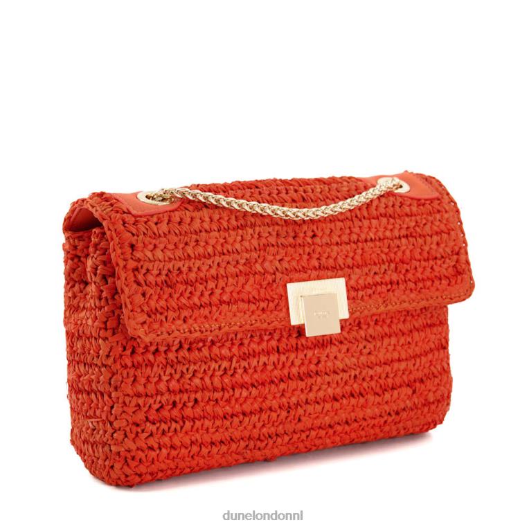 vrouwen R6DFZ9 Dorchesters oranje Dune London geweven crossbodytas van raffia