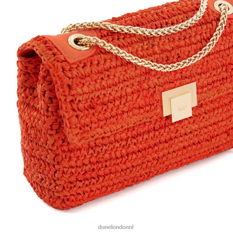 vrouwen R6DFZ9 Dorchesters oranje Dune London geweven crossbodytas van raffia