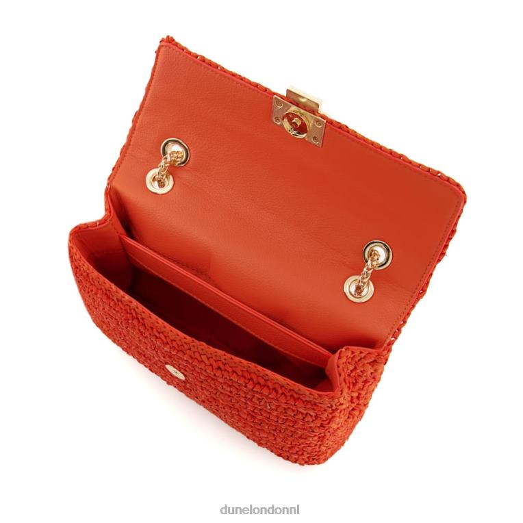 vrouwen R6DFZ9 Dorchesters oranje Dune London geweven crossbodytas van raffia