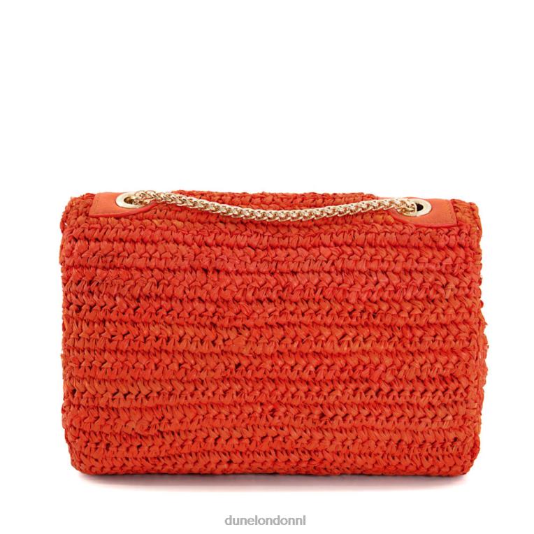 vrouwen R6DFZ9 Dorchesters oranje Dune London geweven crossbodytas van raffia