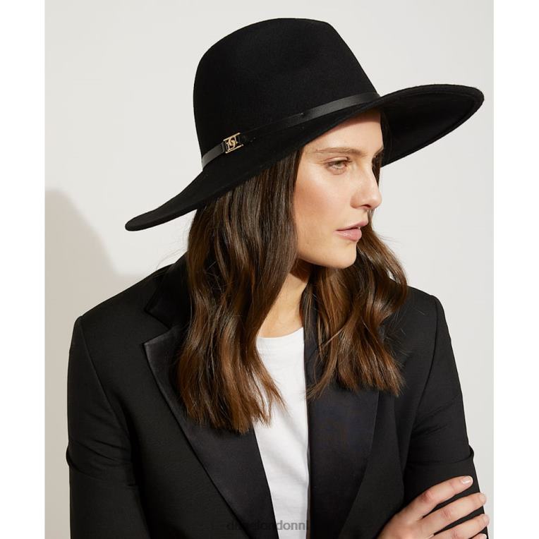 vrouwen R6DFZ293 frankrijk zwart Dune London merk wollen fedora hoed