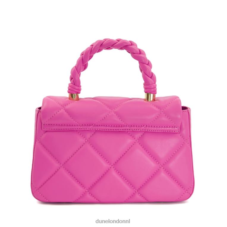 vrouwen R6DFZ182 hertogin p fuchsia Dune London kleine gewatteerde handtas met gevlochten handvat aan de bovenkant