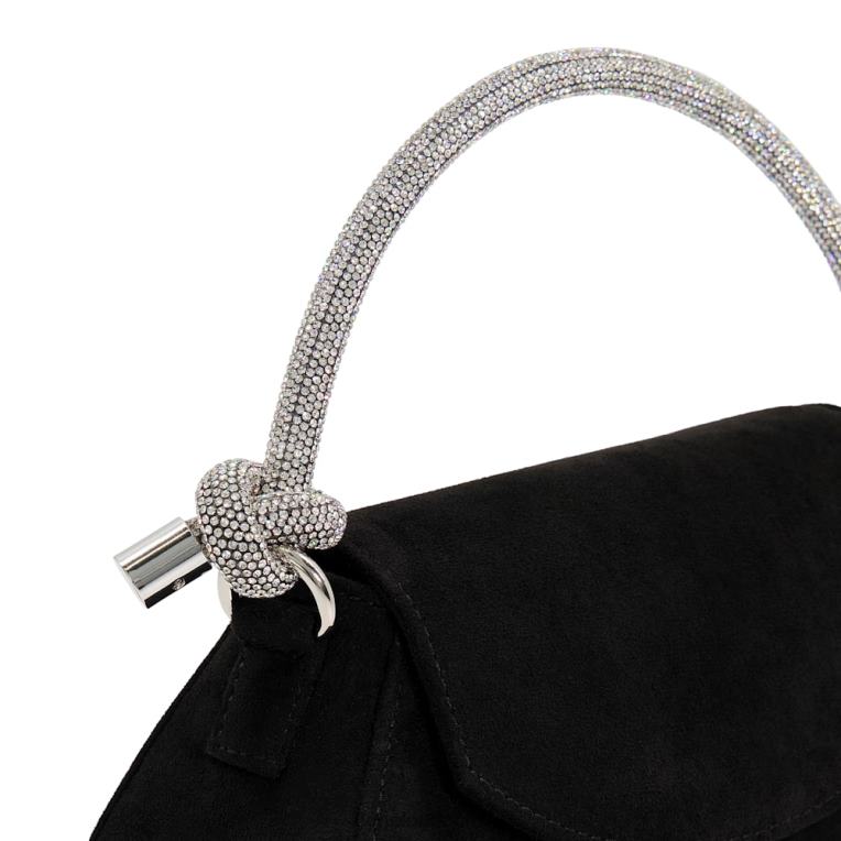 vrouwen R6DFZ316 Brynley zwart Dune London Handtas met diamanten knoopriem