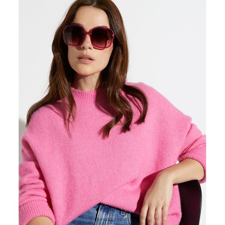 vrouwen R6DFZ153 glamour roze Dune London gerecyclede oversized zonnebril