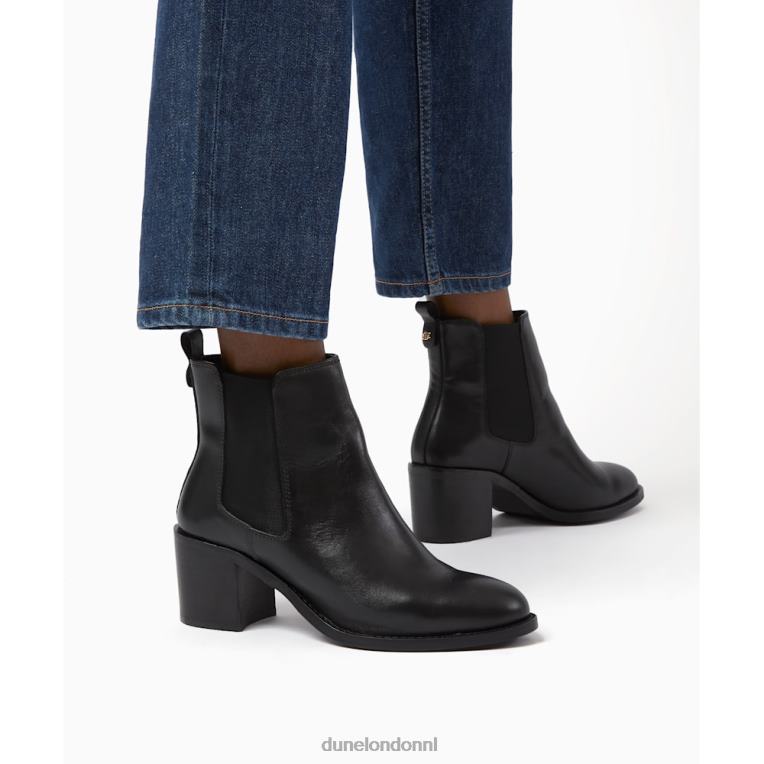 vrouwen R6DFZ372 steenachtig zwart Dune London leren chelsea boots met blokhak