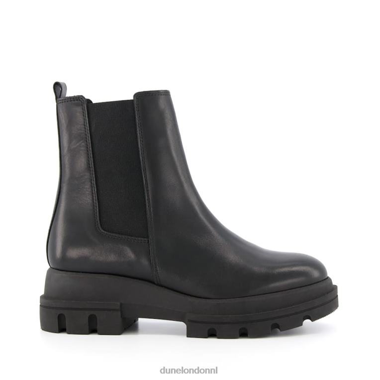 vrouwen R6DFZ378 bewezen zwart Dune London leren chelsea boots met dikke zool