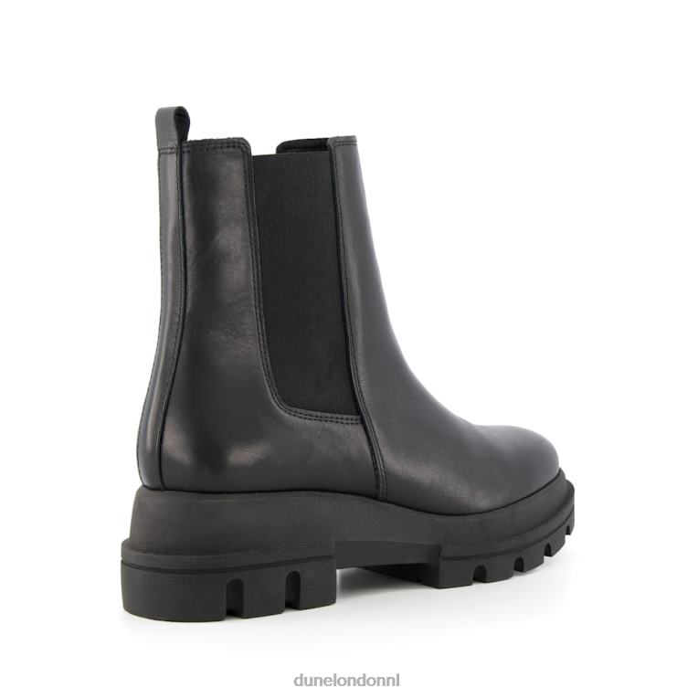 vrouwen R6DFZ378 bewezen zwart Dune London leren chelsea boots met dikke zool