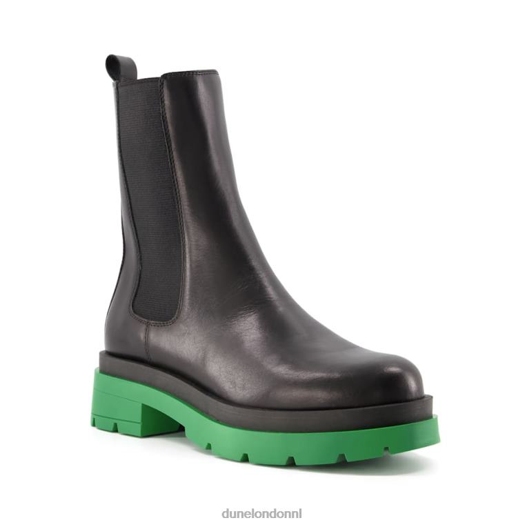 vrouwen R6DFZ565 palmz zwart Dune London Leren chelsea boots met groene zool