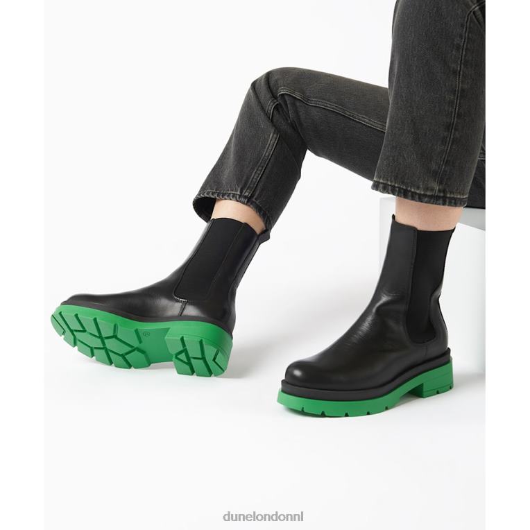 vrouwen R6DFZ565 palmz zwart Dune London Leren chelsea boots met groene zool