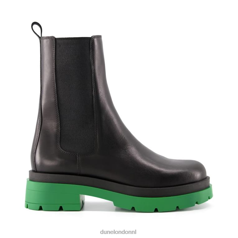 vrouwen R6DFZ565 palmz zwart Dune London Leren chelsea boots met groene zool