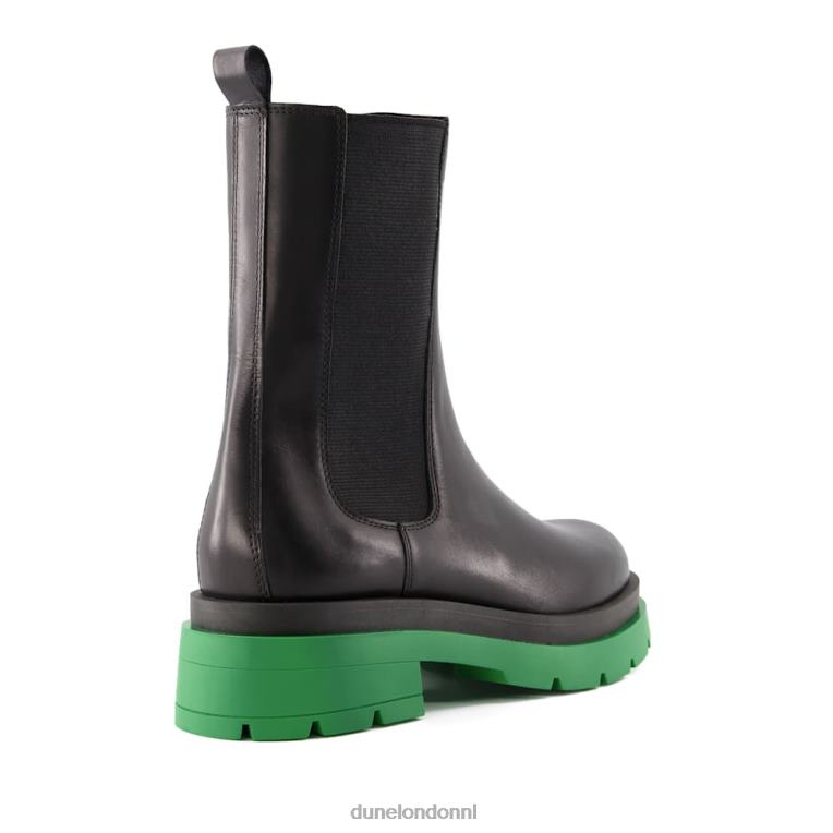 vrouwen R6DFZ565 palmz zwart Dune London Leren chelsea boots met groene zool