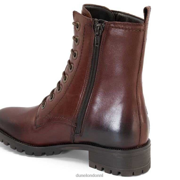 vrouwen R6DFZ441 presteen bruin Dune London Wandellaarzen met vetersluiting en veterzool