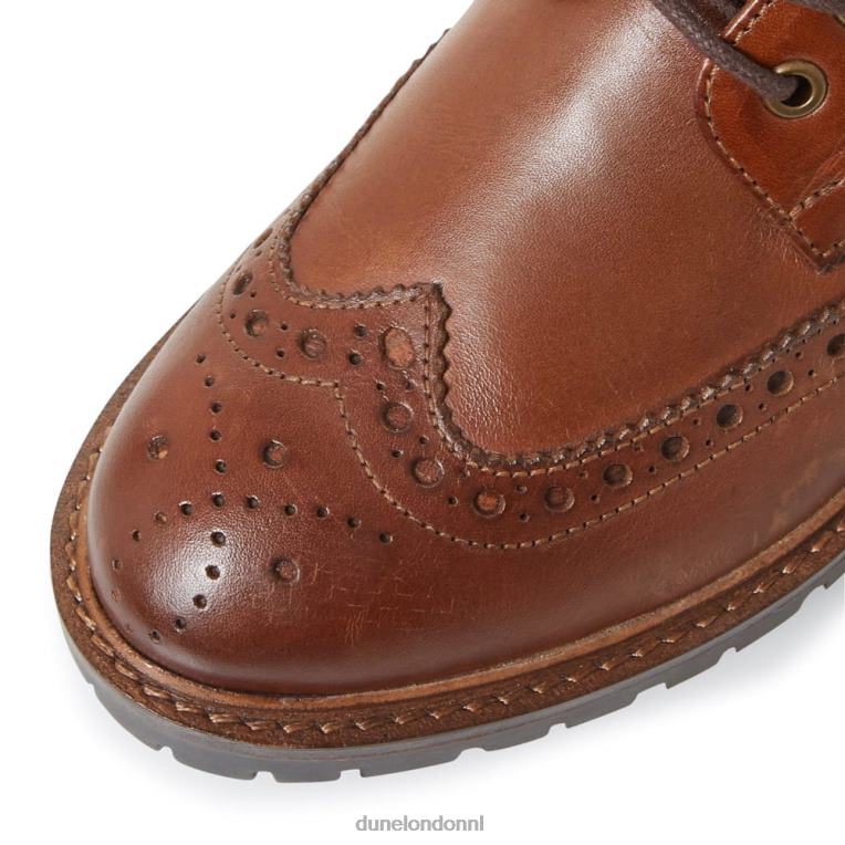 vrouwen R6DFZ663 puur bruinen Dune London Enkellaarzen met vetersluiting en broguedetail