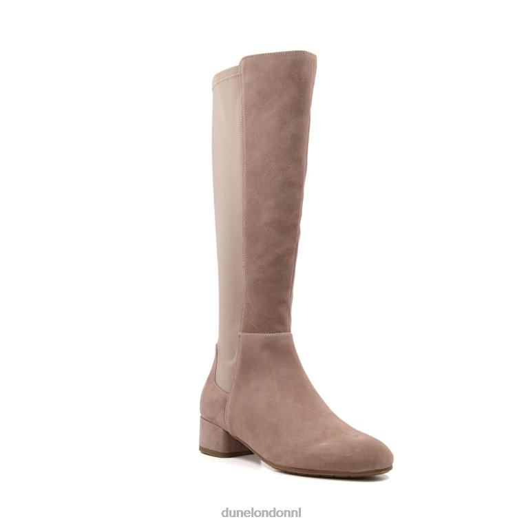 vrouwen R6DFZ300 tayla taupe Dune London Kniehoge laarzen van stretch suède