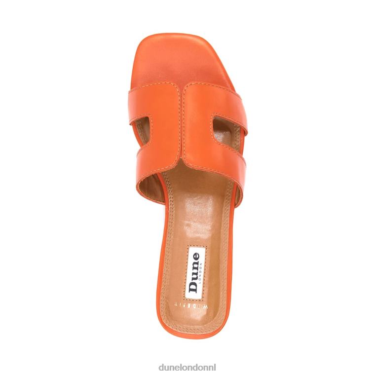 vrouwen R6DFZ1 loep oranje Dune London Slimme slider-sandalen met brede pasvorm