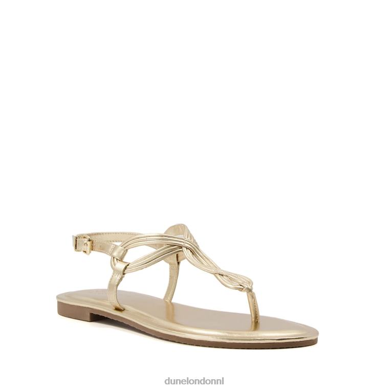 vrouwen R6DFZ331 logica goud Dune London draai sandalen met teenstijl