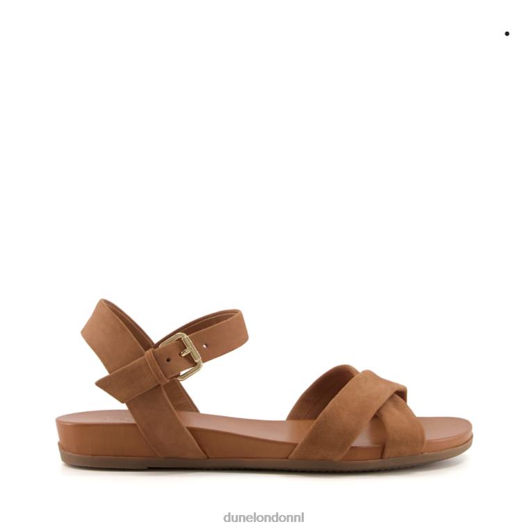 vrouwen R6DFZ336 landje kameel Dune London Leren sandalen met brede pasvorm