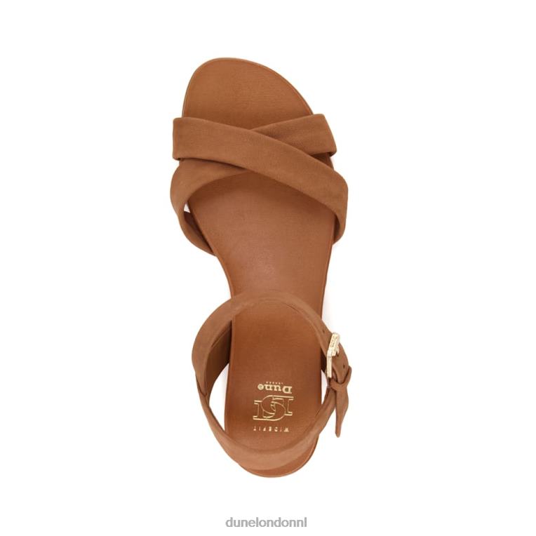 vrouwen R6DFZ336 landje kameel Dune London Leren sandalen met brede pasvorm