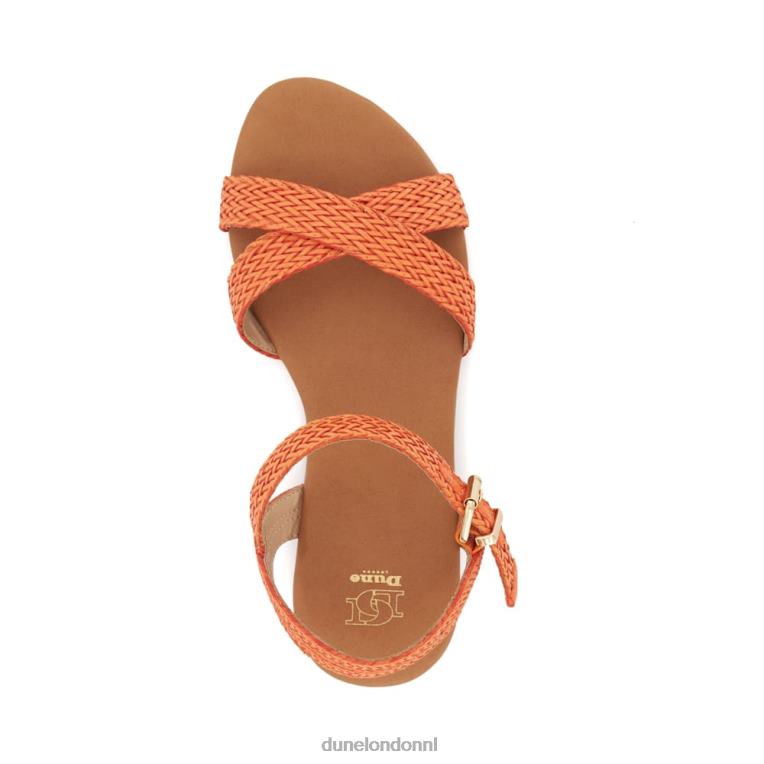 vrouwen R6DFZ401 lalisa oranje Dune London Platte sandalen met geweven bandjes