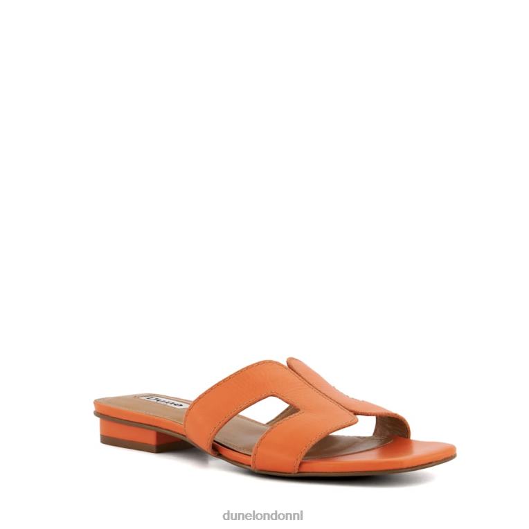 vrouwen R6DFZ425 loep oranje Dune London slimme slider-sandalen