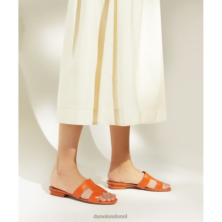 vrouwen R6DFZ425 loep oranje Dune London slimme slider-sandalen