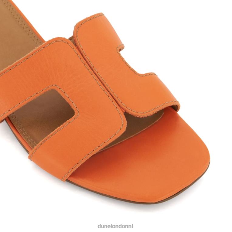 vrouwen R6DFZ425 loep oranje Dune London slimme slider-sandalen