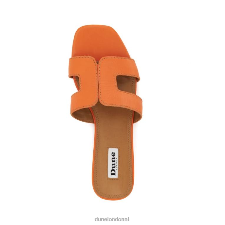 vrouwen R6DFZ425 loep oranje Dune London slimme slider-sandalen