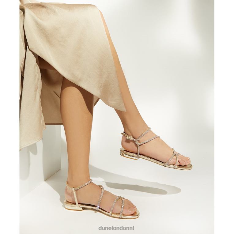 vrouwen R6DFZ459 nachtelijk Champagne Dune London Sandalen met juweel-t-bar