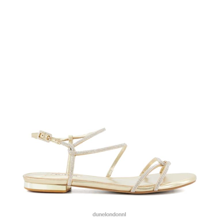 vrouwen R6DFZ48 nachtelijk Champagne Dune London Sandalen met brede pasvorm en diamanten