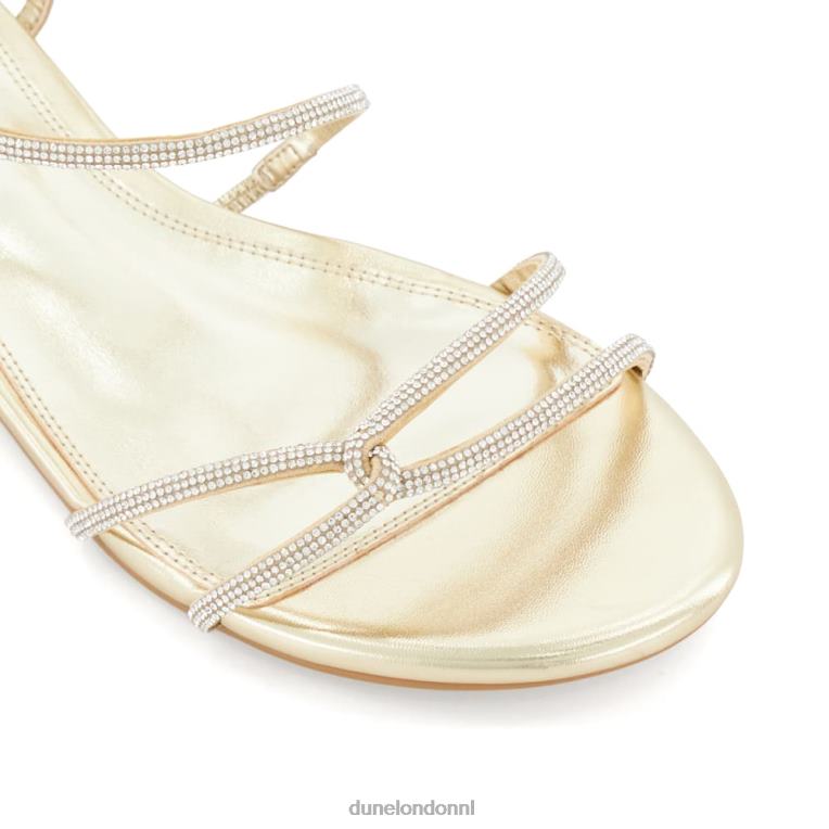 vrouwen R6DFZ48 nachtelijk Champagne Dune London Sandalen met brede pasvorm en diamanten