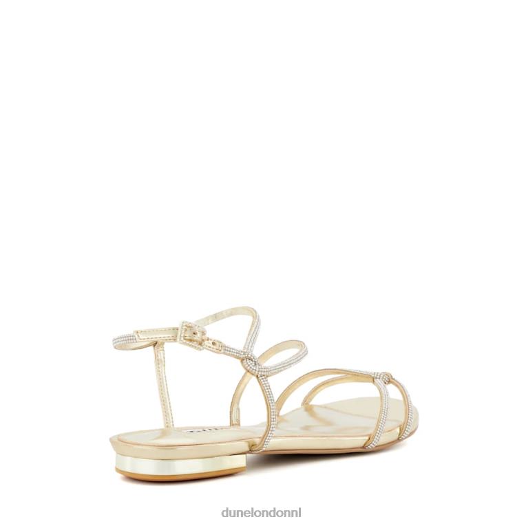 vrouwen R6DFZ48 nachtelijk Champagne Dune London Sandalen met brede pasvorm en diamanten