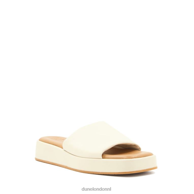 vrouwen R6DFZ583 Larley ecru Dune London Flatform-slippers met open teen