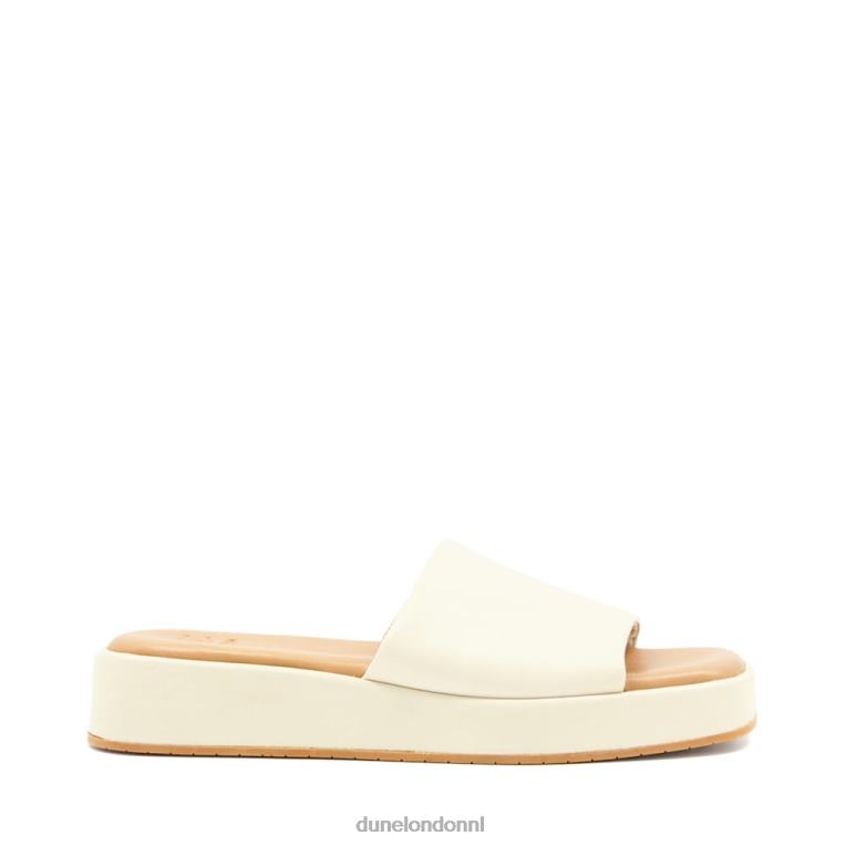 vrouwen R6DFZ583 Larley ecru Dune London Flatform-slippers met open teen