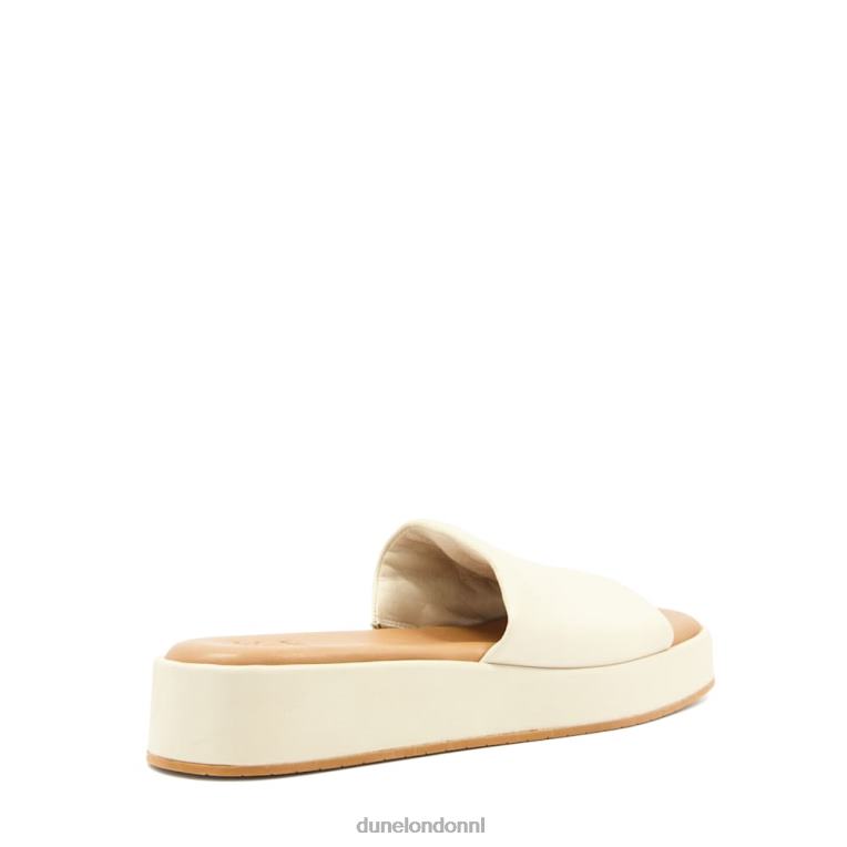 vrouwen R6DFZ583 Larley ecru Dune London Flatform-slippers met open teen