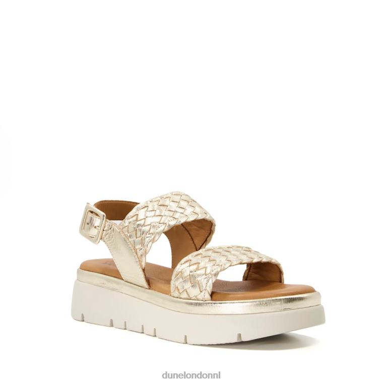 vrouwen R6DFZ597 lorris goud Dune London platte sandalen