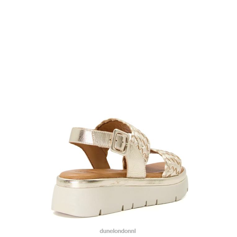 vrouwen R6DFZ597 lorris goud Dune London platte sandalen