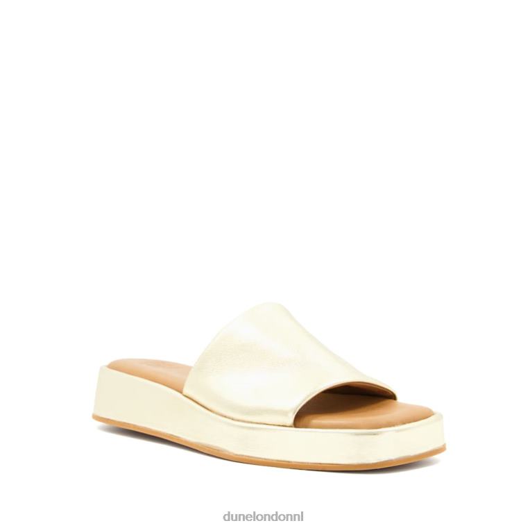 vrouwen R6DFZ627 Larley goud Dune London Flatform-slippers met open teen - Klik op de afbeelding om het venster te sluiten