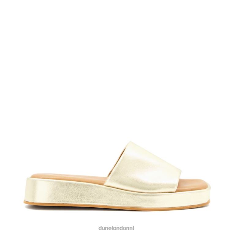 vrouwen R6DFZ627 Larley goud Dune London Flatform-slippers met open teen