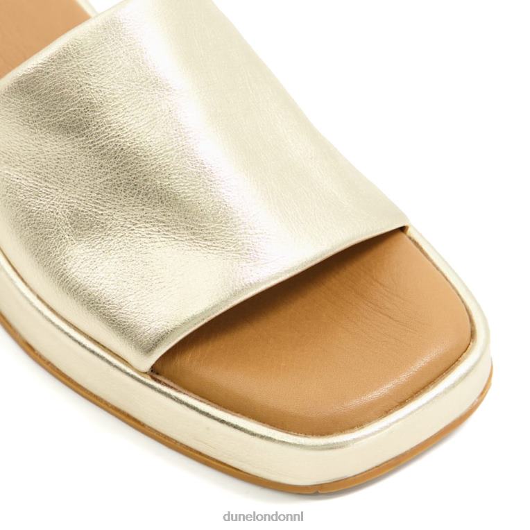 vrouwen R6DFZ627 Larley goud Dune London Flatform-slippers met open teen