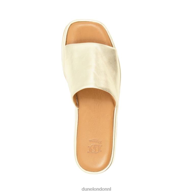 vrouwen R6DFZ627 Larley goud Dune London Flatform-slippers met open teen