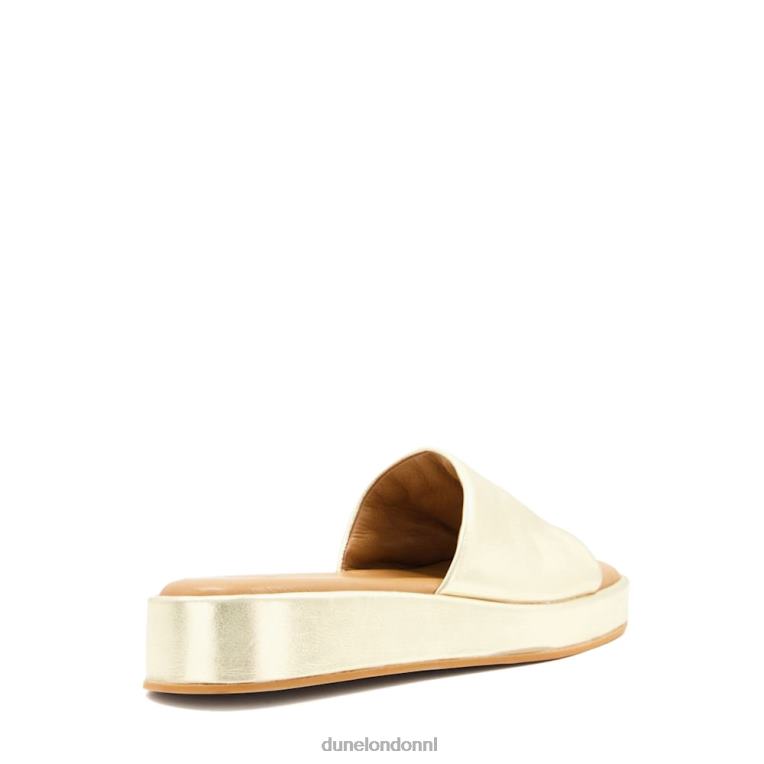 vrouwen R6DFZ627 Larley goud Dune London Flatform-slippers met open teen